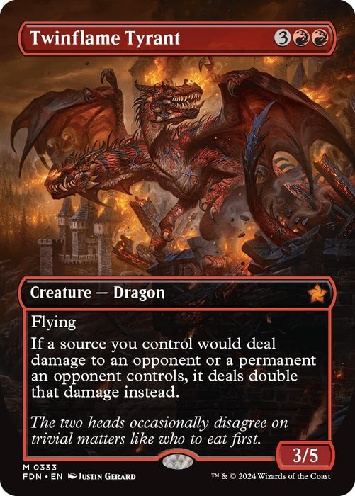 Image for Twinflame Tyrant (Borderless) (333) (Foil) [Foundations] - Magic: The Gathering