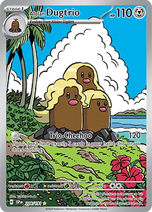 Image for Alolan Dugtrio (208/191) (Holofoil) [SV08: Surging Sparks] - Pokemon