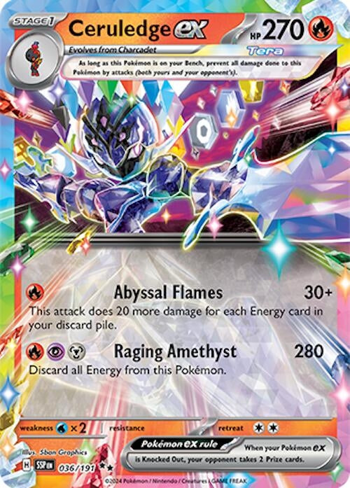 Image for Ceruledge ex (036/191) (Holofoil) [SV08: Surging Sparks] - Pokemon