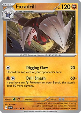 Excadrill (109/191) Reverse Holofoil [SV08: Surging Sparks]