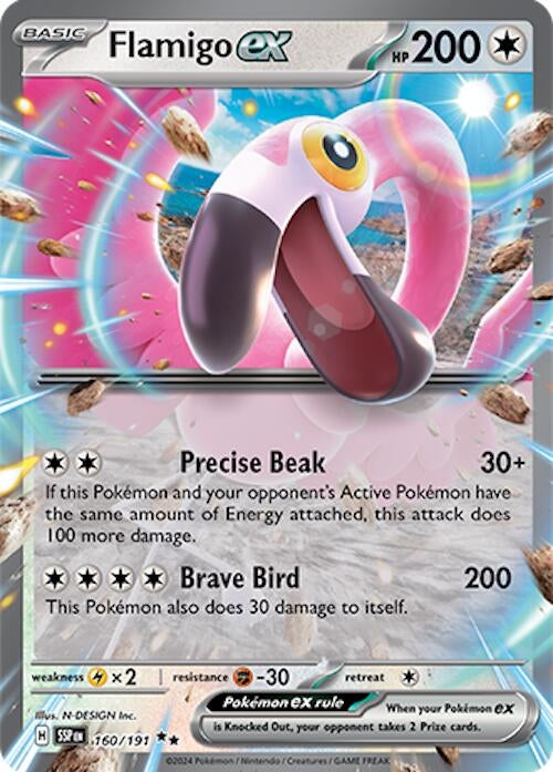 Image for Flamigo ex (160/191) (Holofoil) [SV08: Surging Sparks] - Pokemon