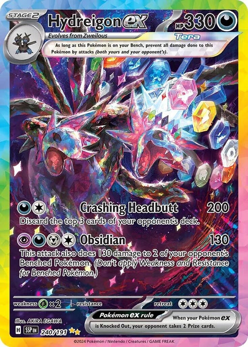 Image for Hydreigon ex (240/191) (Holofoil) [SV08: Surging Sparks] - Pokemon