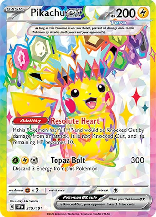 Image for Pikachu ex (219/191) (Holofoil) [SV08: Surging Sparks] - Pokemon