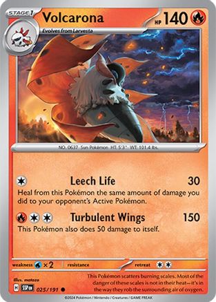Volcarona (25/191) Reverse Holofoil [SV08: Surging Sparks]