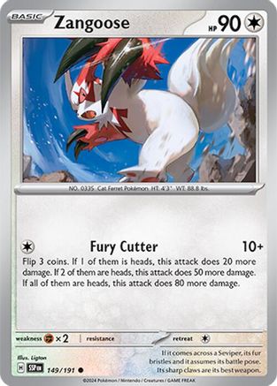 Zangoose (149/191) Reverse Holofoil [SV08: Surging Sparks]