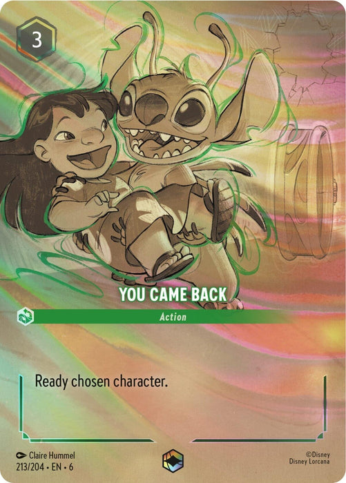 Image for You Came Back (Enchanted) (213/204) (Holofoil) [Azurite Sea] - Disney Lorcana
