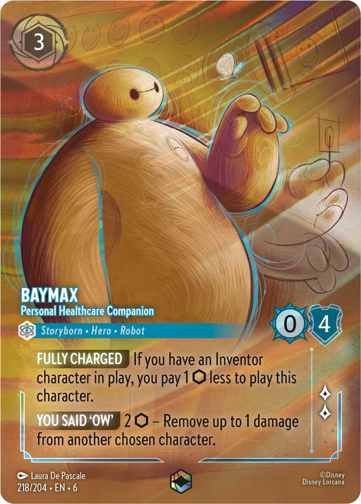 Image for Baymax - Personal Healthcare Companion (Enchanted) (218/204) (Holofoil) [Azurite Sea] - Disney Lorcana