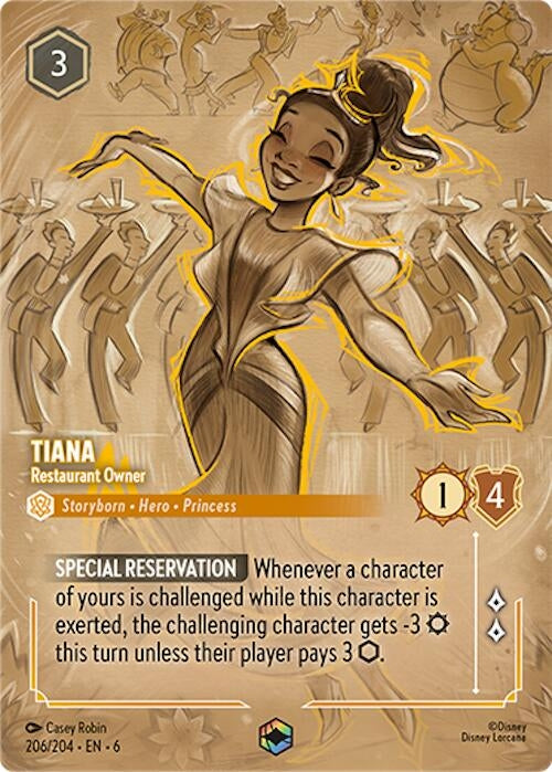 Image for Tiana - Restaurant Owner (Enchanted) (206/204) (Holofoil) [Azurite Sea] - Disney Lorcana