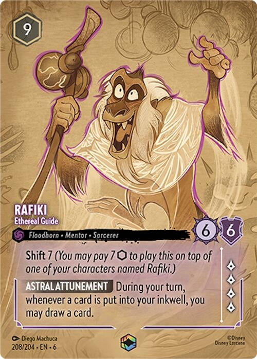 Image for Rafiki - Ethereal Guide (Enchanted) (208/204) (Holofoil) [Azurite Sea] - Disney Lorcana