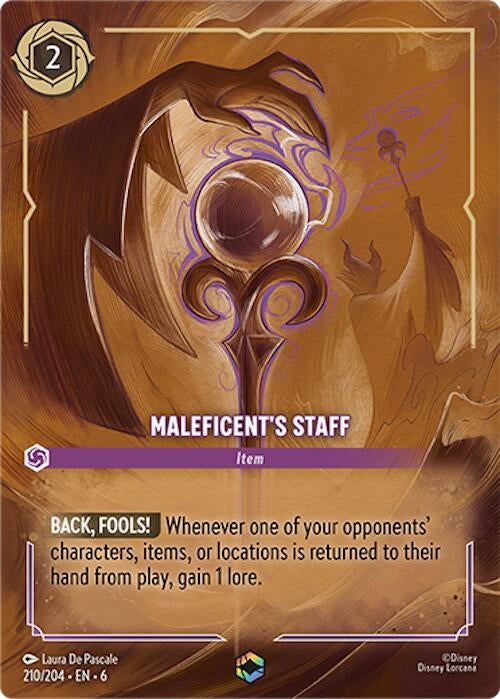 Image for Maleficent's Staff (Enchanted) (210/204) (Holofoil) [Azurite Sea] - Disney Lorcana