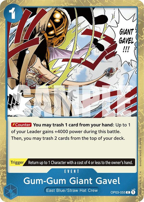 Gum-Gum Giant Gavel (Jolly Roger Foil) (OP03-055) (Foil) [Premium Booster -The Best-]