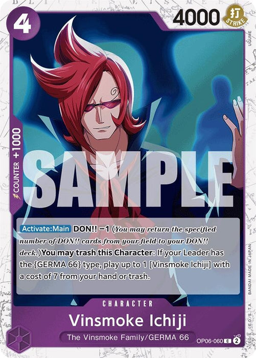 Image for Vinsmoke Ichiji (OP06-060) (Jolly Roger Foil) (OP06-060) (Foil) [Premium Booster -The Best-] - One Piece Card Game