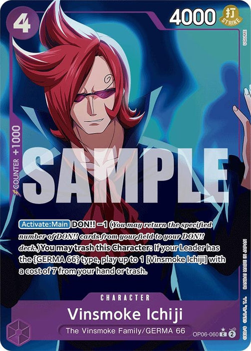 Image for Vinsmoke Ichiji (OP06-060) (Full Art) (OP06-060) (Foil) [Premium Booster -The Best-] - One Piece Card Game