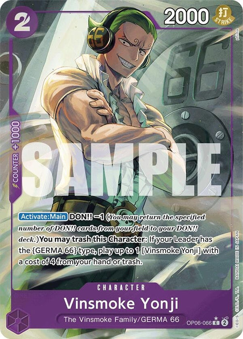 Image for Vinsmoke Yonji (OP06-066) (Full Art) (OP06-066) (Foil) [Premium Booster -The Best-] - One Piece Card Game