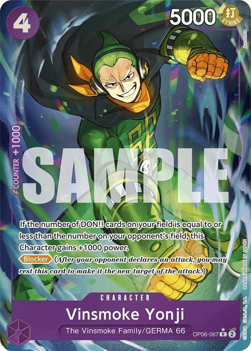 Image for Vinsmoke Yonji (OP06-067) (Full Art) (OP06-067) (Foil) [Premium Booster -The Best-] - One Piece Card Game