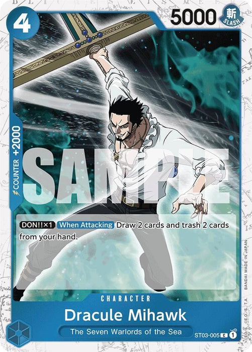 Image for Dracule Mihawk (ST03-005) (Jolly Roger Foil) (ST03-005) (Foil) [Premium Booster -The Best-] - One Piece Card Game