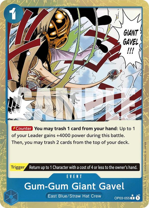 Image for Gum-Gum Giant Gavel (Textured Foil) (OP03-055) (Foil) [Premium Booster -The Best-] - One Piece Card Game