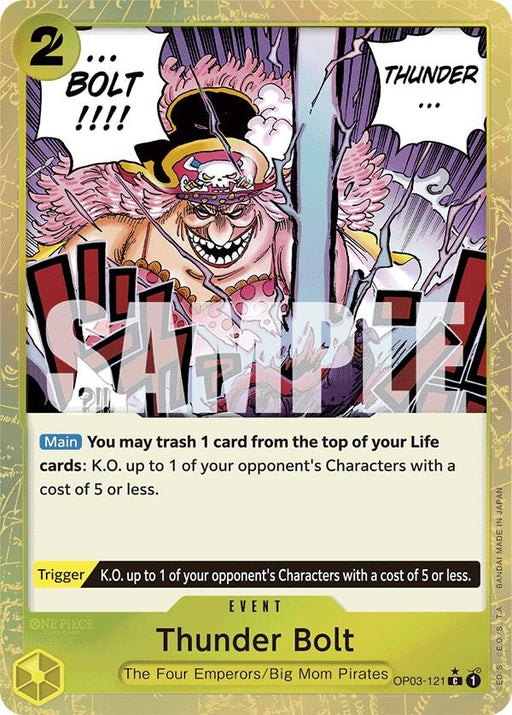 Image for Thunder Bolt (Textured Foil) (OP03-121) (Foil) [Premium Booster -The Best-] - One Piece Card Game