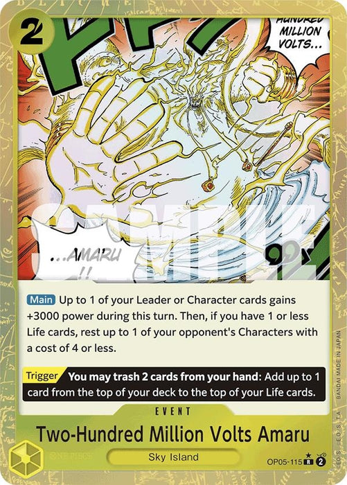 Image for Two-Hundred Million Volts Amaru (Textured Foil) (OP05-115) (Foil) [Premium Booster -The Best-] - One Piece Card Game