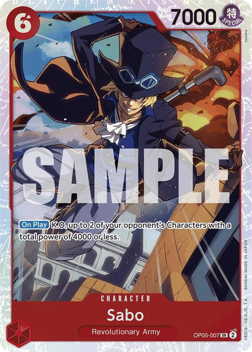 Image for Sabo (OP05-007) (Reprint) (OP05-007) (Foil) [Premium Booster -The Best-] - One Piece Card Game