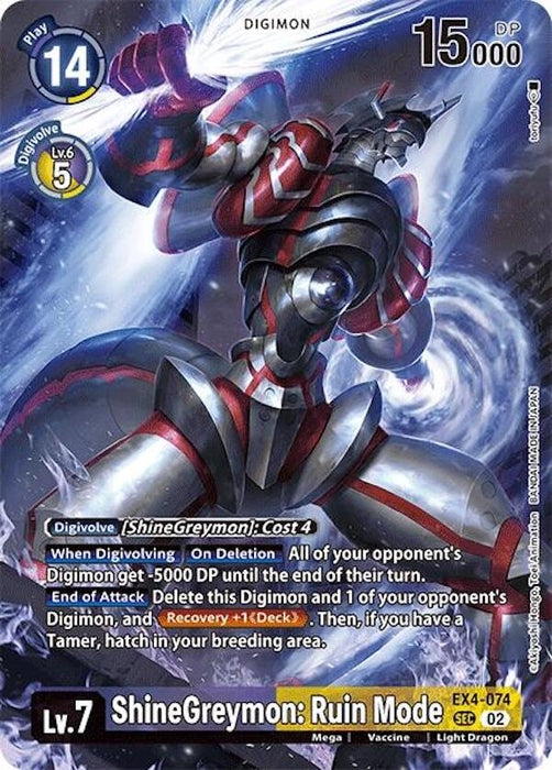ShineGreymon: Ruin Mode (Alternate Art) (EX4-074 SEC) (Foil) [Special Limited Set]