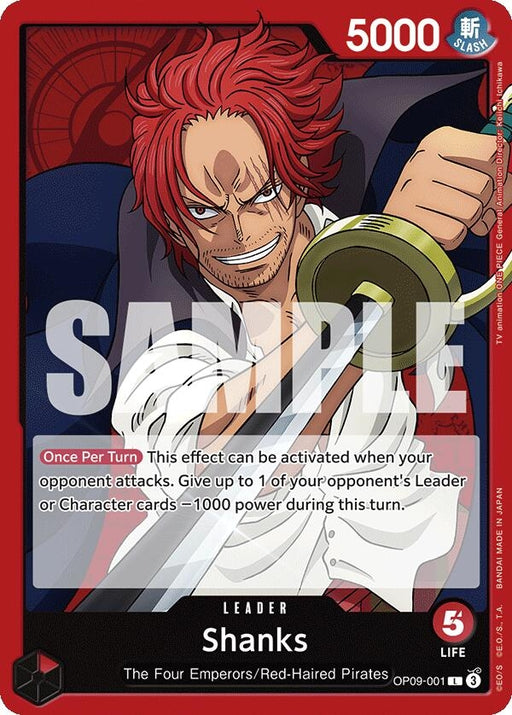 Image for Shanks (001) (OP09-001) [Emperors in the New World] - One Piece Card Game