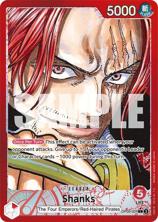 Image for Shanks (001) (Parallel) (OP09-001) (Foil) [Emperors in the New World] - One Piece Card Game