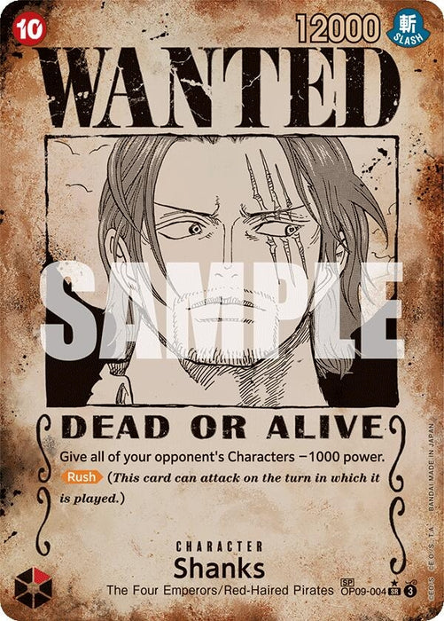 Image for Shanks (004) (Wanted Poster) (OP09-004) (Foil) [Emperors in the New World] - One Piece Card Game
