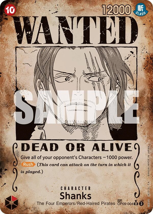 Image for Shanks (004) (Wanted Poster) (OP09-004) (Foil) [Emperors in the New World] - One Piece Card Game