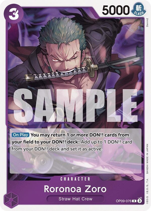 Image for Roronoa Zoro (076) (OP09-076) (Foil) [Emperors in the New World] - One Piece Card Game