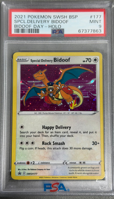PSA 9 - Special Delivery Bidoof- SWSH - #177 - 67377863