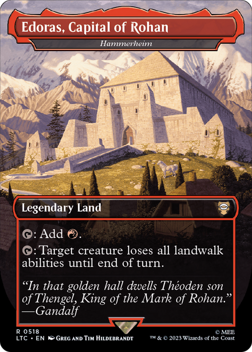 Hammerheim / Edoras, Capital of Rohan (Borderless) [LTC-518] Foil - Tales of Middle-earth Commander