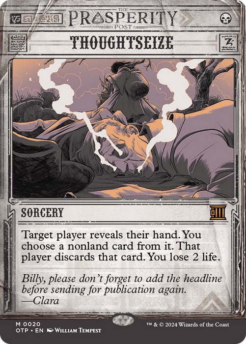 Thoughtseize (Showcase) (Borderless) [OTP-020] Foil - Breaking News