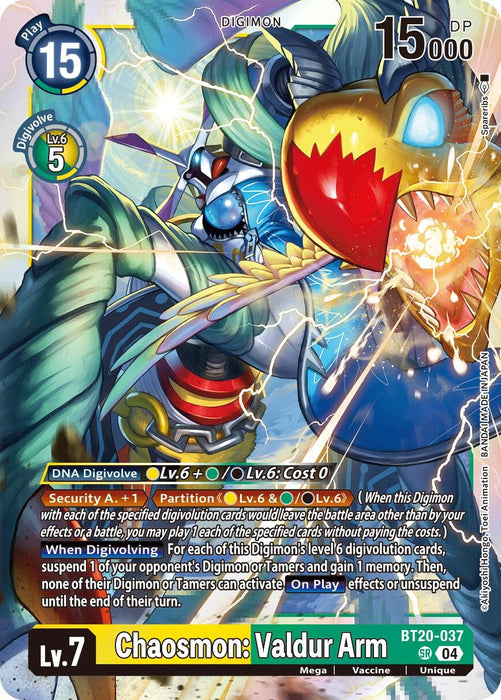 Chaosmon: Valdur Arm (BT20-037 SR) (Foil) [Release Special Booster 2.5]