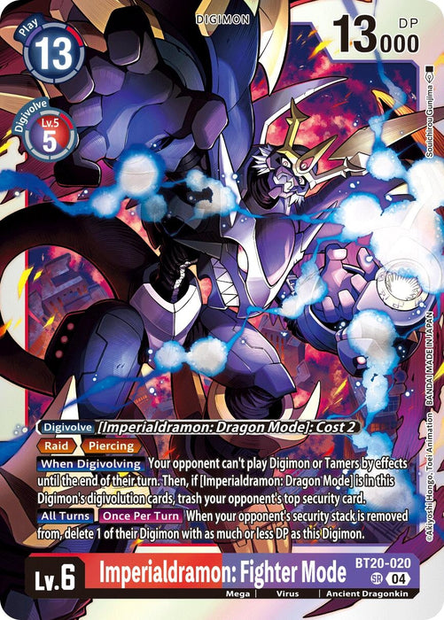 Imperialdramon: Fighter Mode (BT20-020 SR) (Foil) [Release Special Booster 2.5]