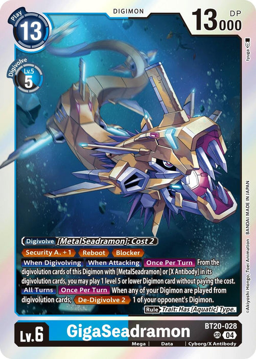 GigaSeadramon (BT20-028 SR) (Foil) [Release Special Booster 2.5]