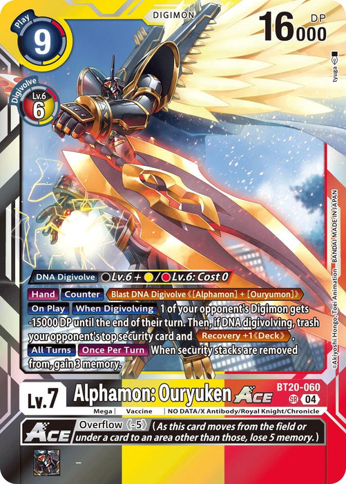 Alphamon: Ouryuken ACE (BT20-060 SR) (Foil) [Release Special Booster 2.5]
