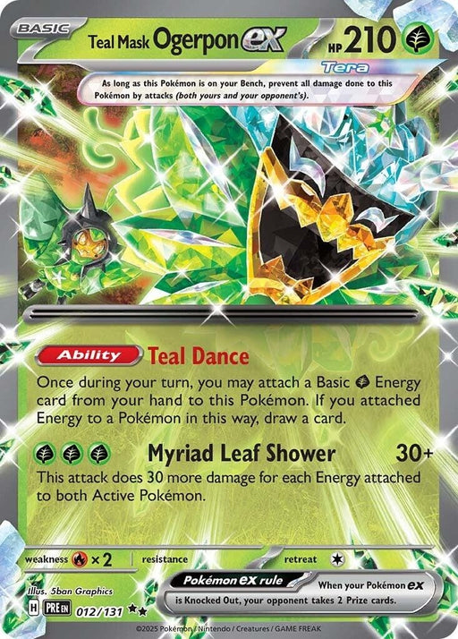 Image for Teal Mask Ogerpon ex (012/131) (Holofoil) [SV: Prismatic Evolutions] - Pokemon