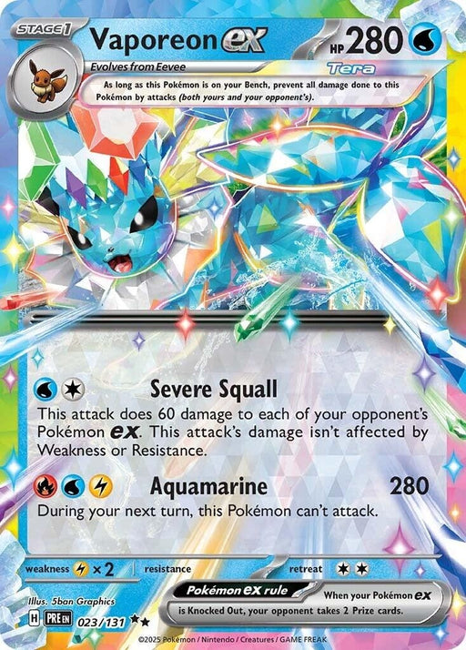 Image for Vaporeon ex (023/131) (Holofoil) [SV: Prismatic Evolutions] - Pokemon