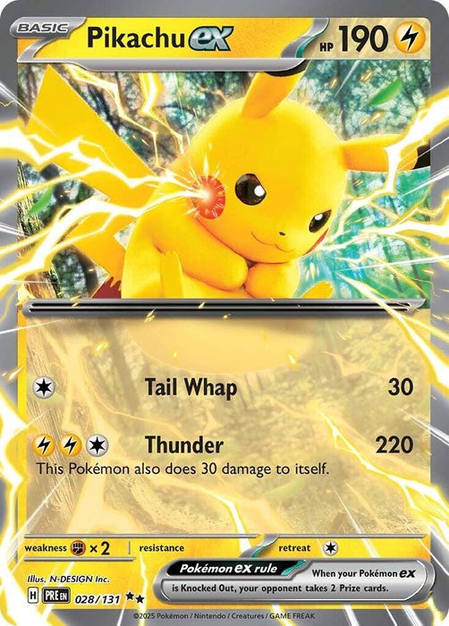 Image for Pikachu ex (028/131) (Holofoil) [SV: Prismatic Evolutions] - Pokemon