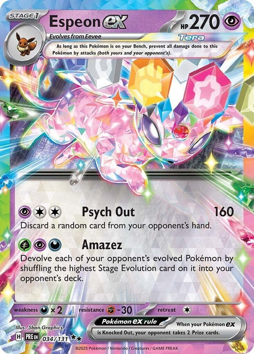 Image for Espeon ex (034/131) (Holofoil) [SV: Prismatic Evolutions] - Pokemon