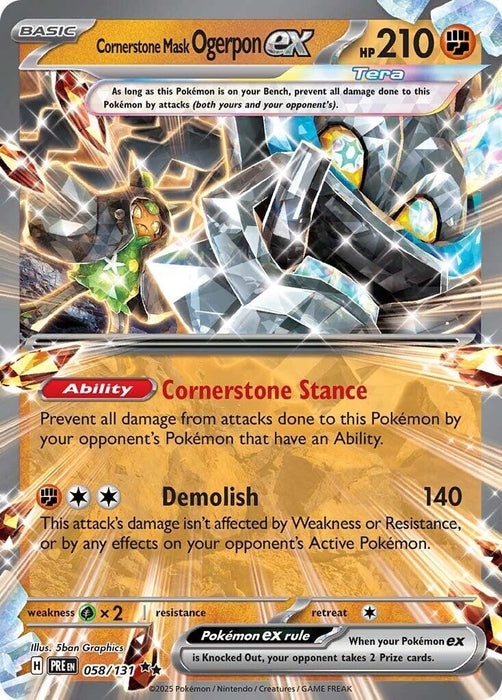 Image for Cornerstone Mask Ogerpon ex (058/131) (Holofoil) [SV: Prismatic Evolutions] - Pokemon