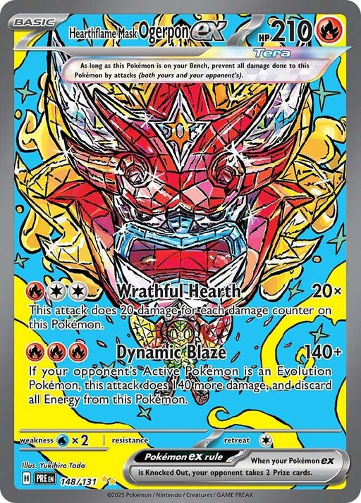 Image for Hearthflame Mask Ogerpon ex (148/131) (Holofoil) [SV: Prismatic Evolutions] - Pokemon