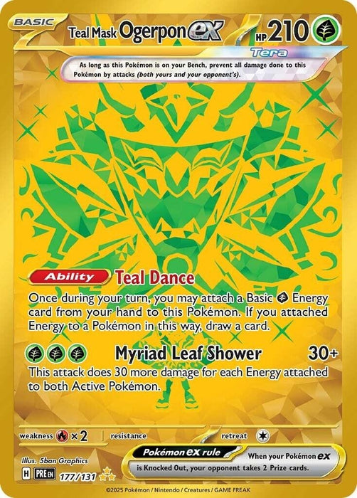 Image for Teal Mask Ogerpon ex (177/131) (Holofoil) [SV: Prismatic Evolutions] - Pokemon