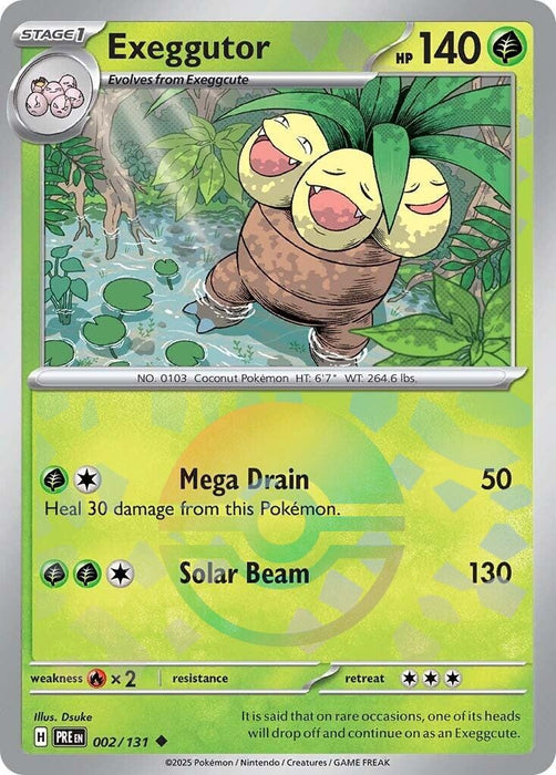Image for Exeggutor (Poke Ball Pattern) (002/131) (Holofoil) [SV: Prismatic Evolutions] - Pokemon