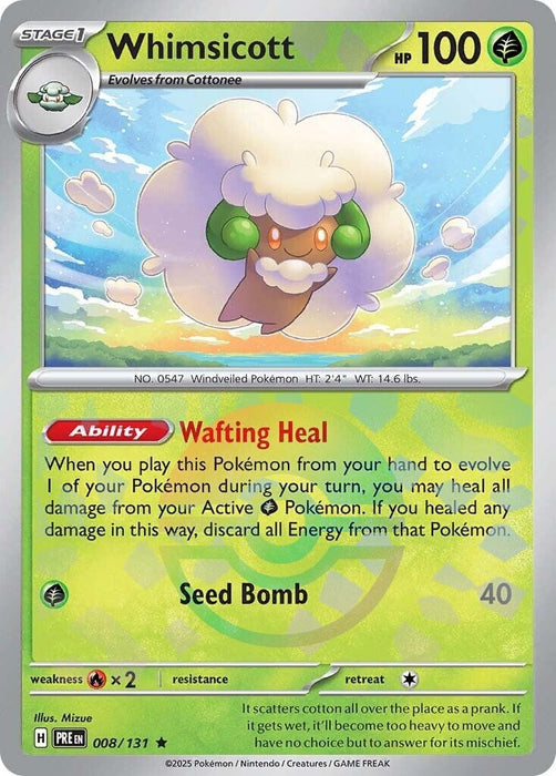 Image for Whimsicott (Poke Ball Pattern) (008/131) (Holofoil) [SV: Prismatic Evolutions] - Pokemon
