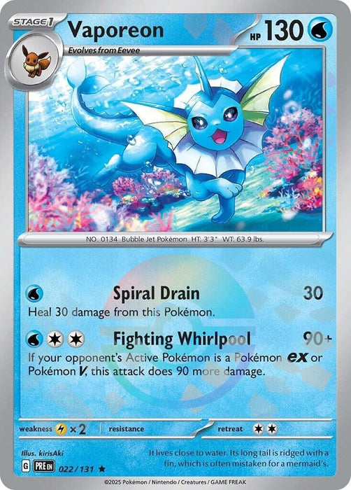 Image for Vaporeon (Poke Ball Pattern) (022/131) (Holofoil) [SV: Prismatic Evolutions] - Pokemon