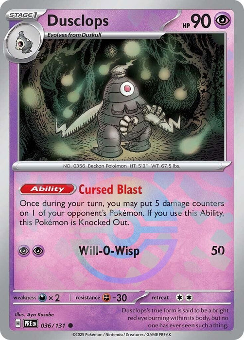 Image for Dusclops (Poke Ball Pattern) (036/131) (Holofoil) [SV: Prismatic Evolutions] - Pokemon