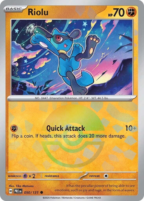 Image for Riolu (Poke Ball Pattern) (050/131) (Holofoil) [SV: Prismatic Evolutions] - Pokemon