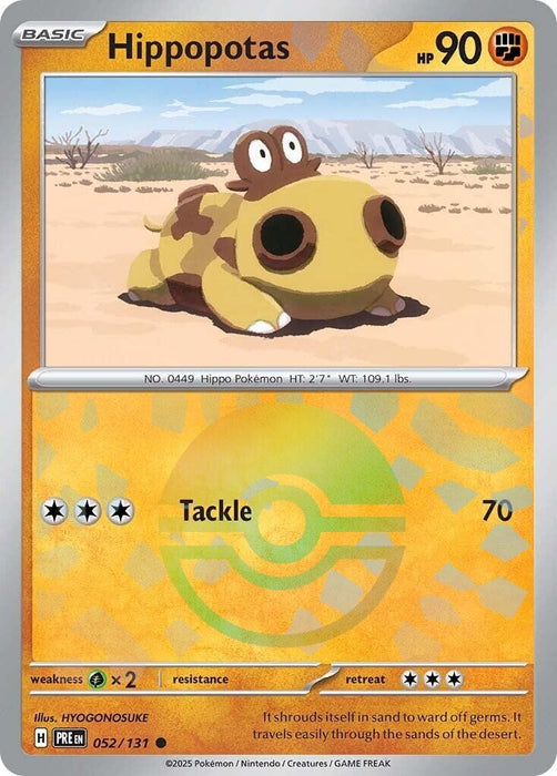 Image for Hippopotas (Poke Ball Pattern) (052/131) (Holofoil) [SV: Prismatic Evolutions] - Pokemon